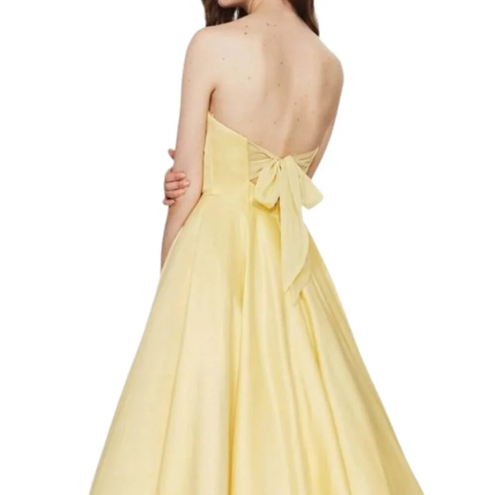 SALE NWT Angela & Alison 91071Prom Dress Yellow Size 10 - Picture 2 of 6